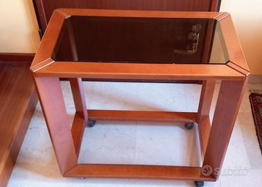 CARRELLO CILIEGIO e VETRO  MULTIUSO 