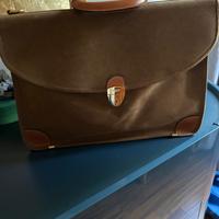 Borsa da lavoro Brics in pelle scamosciata marrone