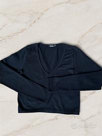 Top Stradivarius nero a costine - buono stato