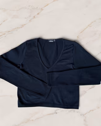 Top Stradivarius nero a costine - buono stato