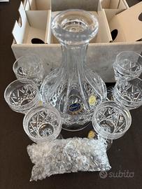 Bicchieri cristallo di Bohemia 24% con Decanter