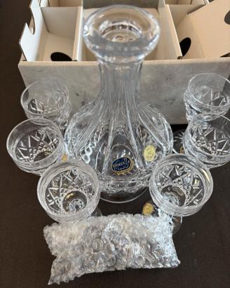Bicchieri cristallo di Bohemia 24% con Decanter