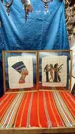 coppia papiri artig Egitto nefertari doppio vetro