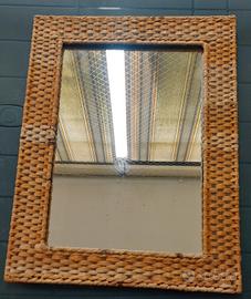 Specchio IKEA in Rattan Naturale con Cornice Intre