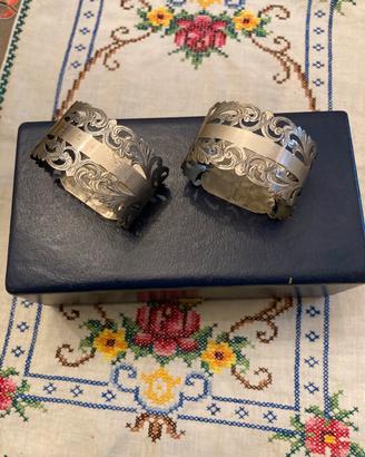 Coppia porta  tovaglioli argento 800 Vintage 34 FI