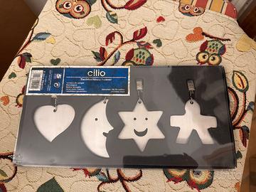 Set 4 ferma-tovaglia in acciaio inossidabile