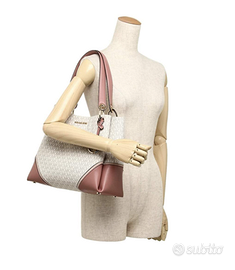 Borsa tote rosa e crema di Michael Kors