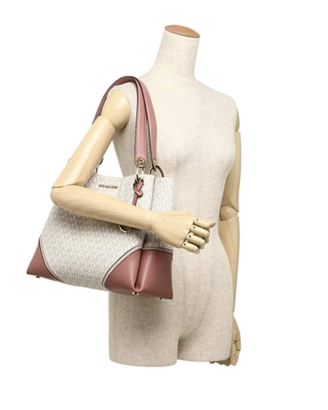 Borsa tote rosa e crema di Michael Kors