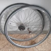 coppia di ruote bici corsa sport vintage 