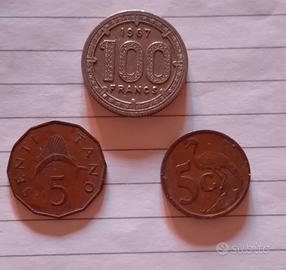 tre monete Africane 