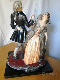 Coppia di ballerini in ceramica