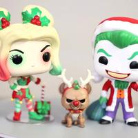 funko pop set Natale  Harley Quinn, Joker e Rudho