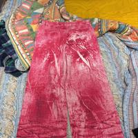 Pantalone jeans super baggy rosso denim taglia 48
