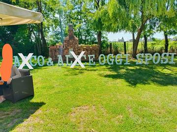 Scritta OGGI SPOSI per allestimento matrimonio