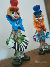 Pagliacci in vetro murano