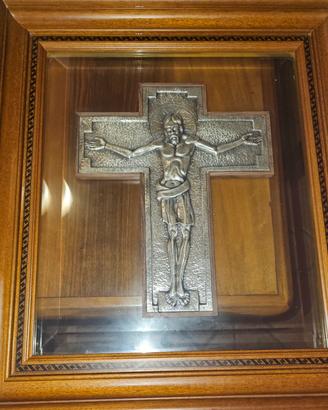 Crocifisso in Argento 925 Bistolfi con cornice