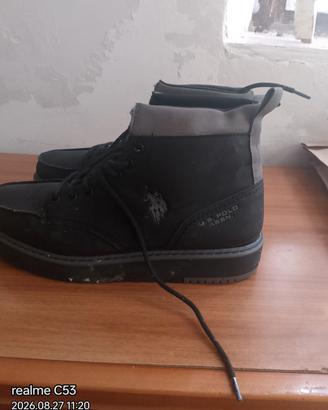 stivaletti stringati neri U.S. Polo Assn. London, 
