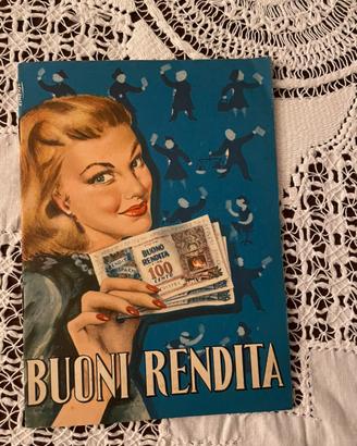Collezionismo pubblicitaria Buoni Rendita anni 50