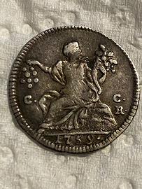 NAPOLI 1/2 carlino da 5 grana 1759 argento