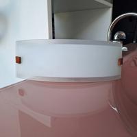 Plafoniera da parete in vetro satinato bianco,