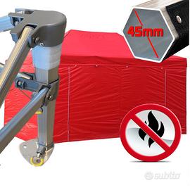 Gazebo 4,5x3 rosso pieghevole richiudibile ignifug
