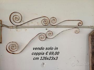 Lavorazione a riccioli Ferro battuto cm 126x23x3