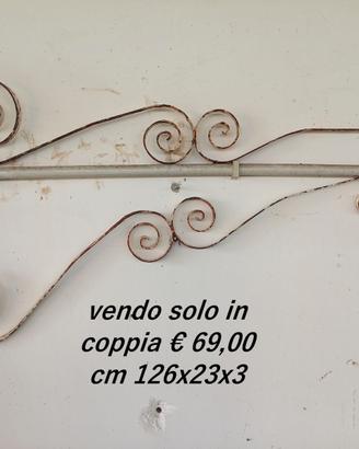 Lavorazione a riccioli Ferro battuto cm 126x23x3