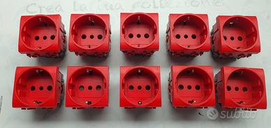 10 pz. BTICINO LIVING L4140R PRESA ROSSA SCHUKO