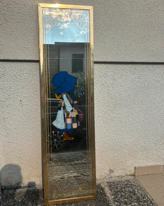 Specchio con cornice anni 70-80 con Holly Hobbie