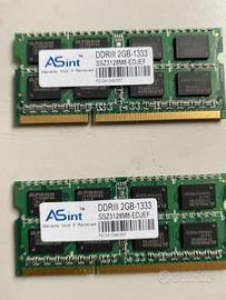 2 SODIMM DDR-3 1333Mhz 2Gb