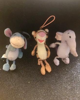 tre peluche di Disney Winnie the Pooh 