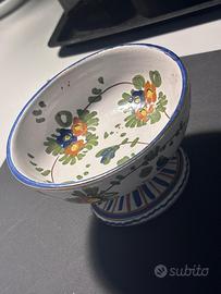 Alzatina vintage ceramica decorata a mano