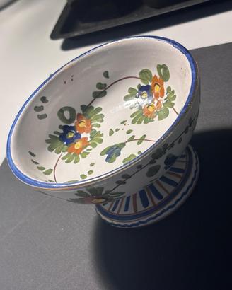 Alzatina vintage ceramica decorata a mano