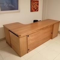 Scrivania angolare a L in legno