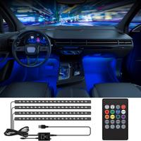 Led Auto Interni Kit,Striscia RGB 72 LED con Telec