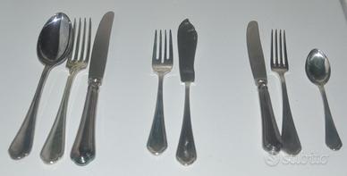 Servizio di posate in alpacca argentata Calderoni