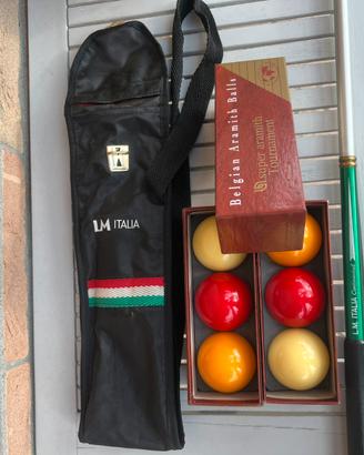 Stecca Biliardo LM Italia + 2 Set Bilie Aramith