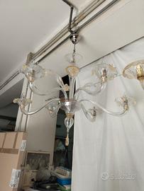 3 lampadari in vetro di murano soffiato