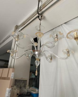 3 lampadari in vetro di murano soffiato
