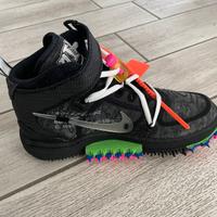 Off-White Nike Air Force 1 Mid bianco panna nero