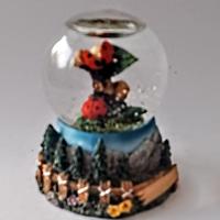 Palla di neve H cm 7 con coccinelle 