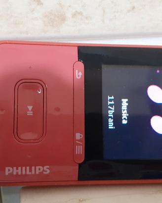 Lettore Mp3/Mp4 philips cuffie e caricabatteria