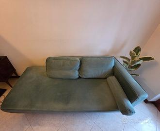 Beliani Chaise longue verde salvia