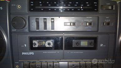 STEREO RADIO MANGIACASSETTE PHILIPS ANI 80'