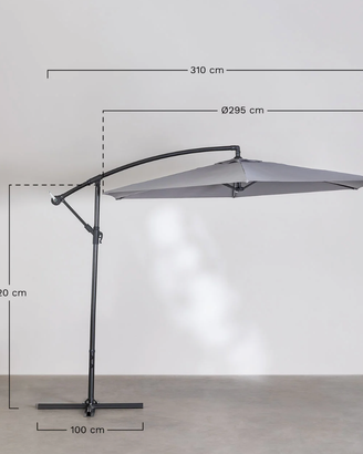 Parasole/Ombrellone 295 cm in tessuto e acciaio