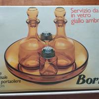 Vintage set da tavola Bormioli in vetro ambrato 