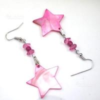 Orecchini in perla a forma di stella, colore rosa
