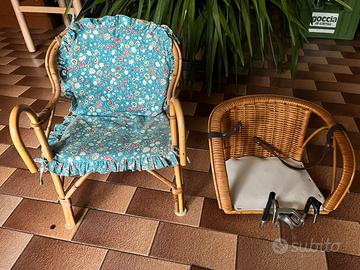 Sedia e seggiolino per bici vintage