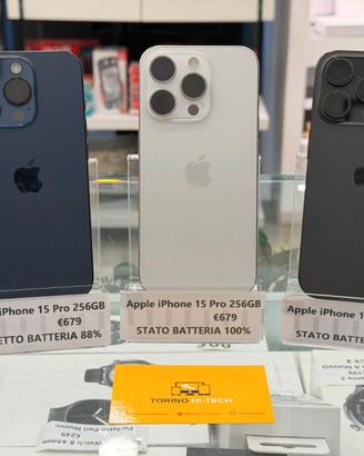 Apple iPhone 15 Pro 256GB - BATTERIA 100%