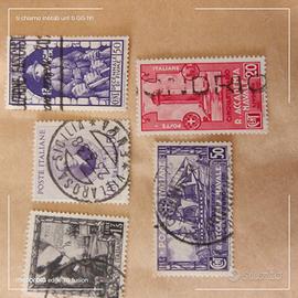 5 francobolli del regno d'Italia del 1930